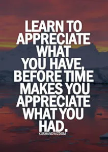 Do You Appreciate What You Have?