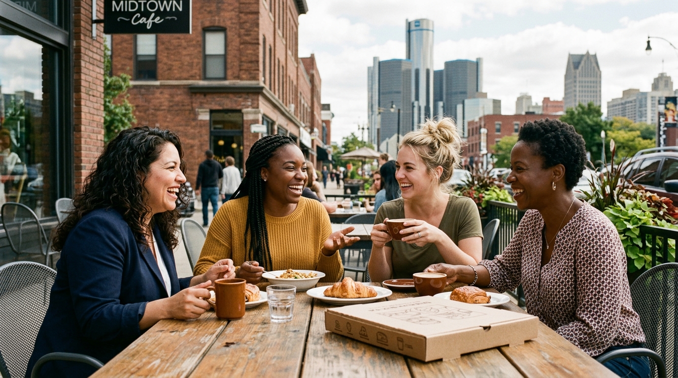Women friends in Detroit