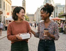 Women friends in Edinburgh